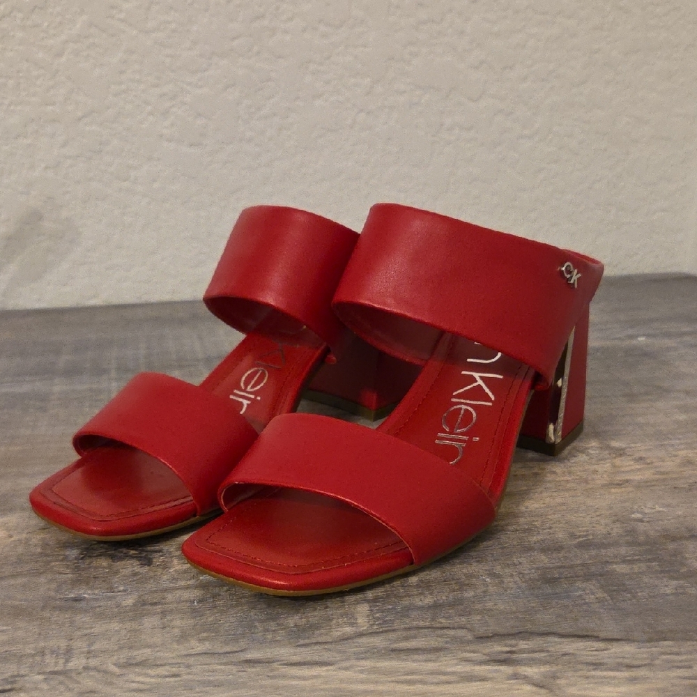 Calvin Klein Women's Red Heeled Sandals